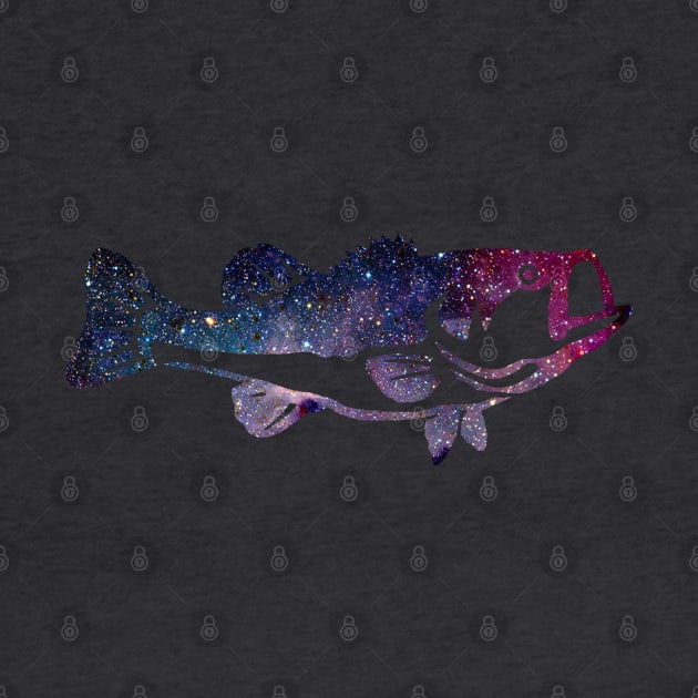 Largemouth Bass in Space and Stars by  The best hard hat stickers 